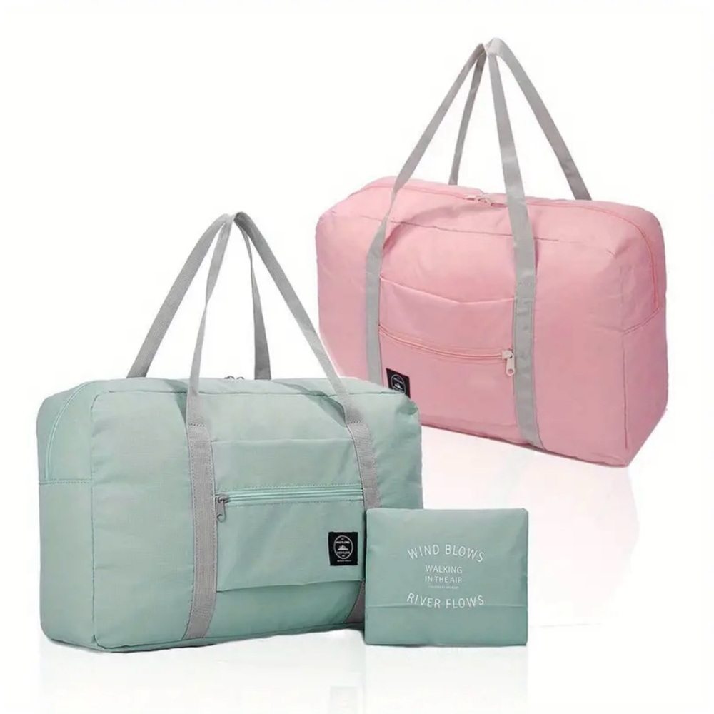 Light Blue Travel Bag with Gray Accents